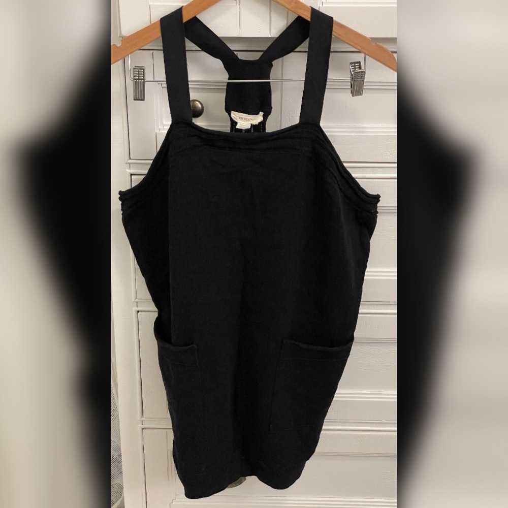 Inhabit Black Sleeveless Apron Dress